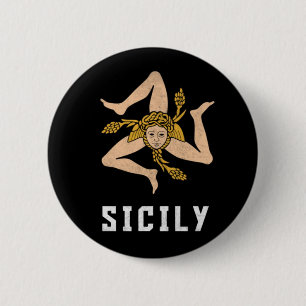 Sicilien Vintage Stil Flagga Knapp