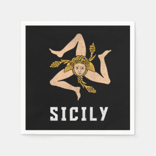 Sicilien Vintage Stil Flagga Pappersservett