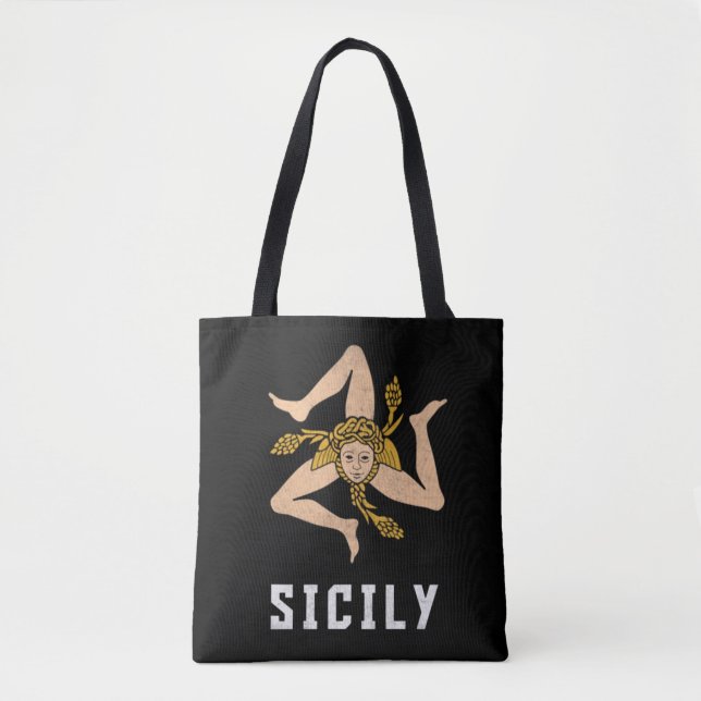 Sicilien Vintage Stil Flagga Tygkasse (Framsida)
