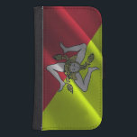 Siciliens flagga - galaxy s4 plånbok<br><div class="desc">Flagga Sicilien (Sicilien: Bannera dâ Sicilia; italienska: Bandiera della Sicilia) antogs för första gången 1282, efter det att Sicilianska vespers framgångsrika revolt mot kung Charles I på Sicilien. Denna flagga liknar Isle of Mans flagga. Översikt flagga kännetecknas av förekomsten av triskelion (trinacria) i mitten, (vingade) huvudet Medusa (Gorgon) och tre...</div>