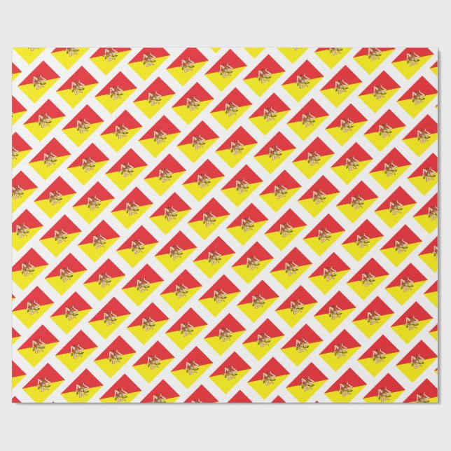 Siciliens flagga (italienska regionen) presentpapper (Platt)
