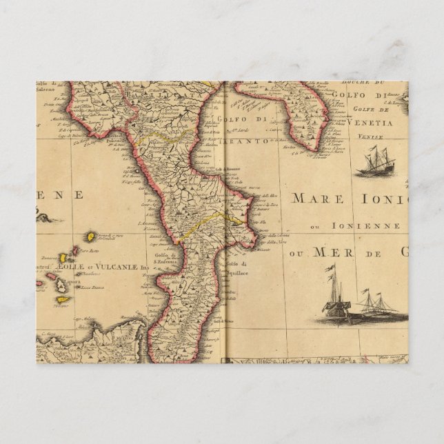 Siciliens Italien Vykort (Framsida)