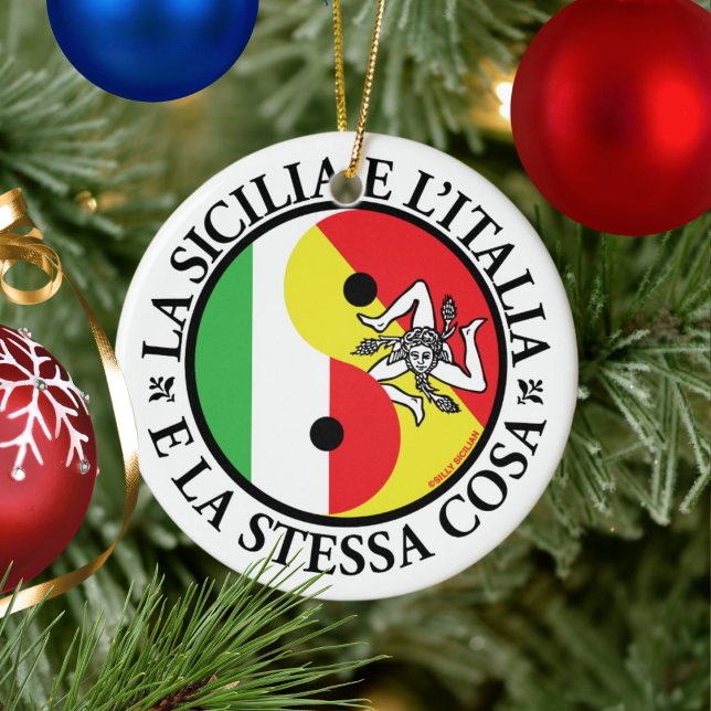 Siciliens Italien Yin Yang jul Ornament (Skapare uppladdad)