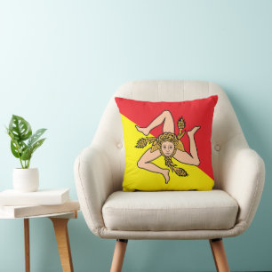 Siciliy Flagga på American MoJo Pillow Kudde