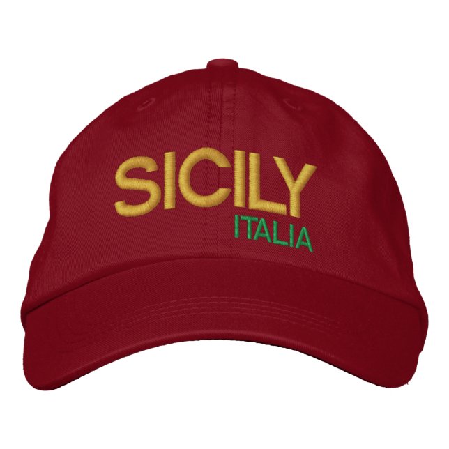 Sicily Baseball Hat cappello da baseball Sicilia Broderad Keps (Framsida)