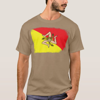 Sicily Flag Map Italy Sicilian Kingdom Italian Piz T Shirt