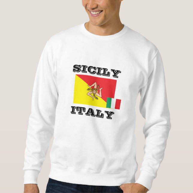 Sicily Flag* skjorta Lång Ärmad Tröja (Framsida)