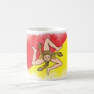 Sicily flaggasouvenir - bekymrad Sicilian design Kaffemugg
