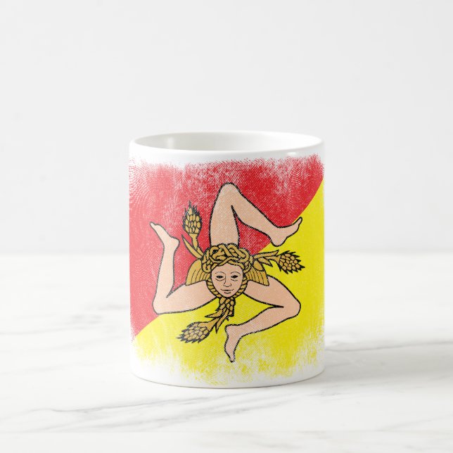 Sicily flaggasouvenir - bekymrad Sicilian design Kaffemugg (Center)
