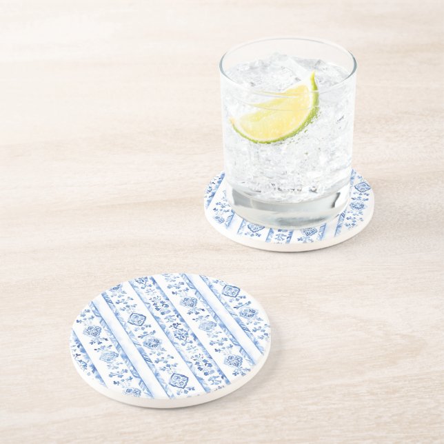 Sicily Italian Rustic Blue Stripes Underlägg (Sidan)