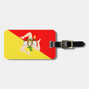 Sicily (italien) flagga bagagebricka