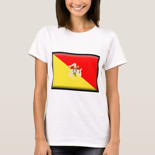 Sicily (italien) flagga tee (Framsida)