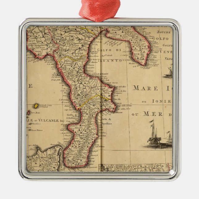 Sicily italien julgransprydnad metall (Framsidan)