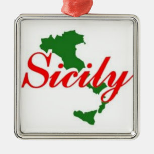 SICILY - ITALIENSKA ORNATIONEN FÖR ER TRÄD JULGRANSPRYDNAD METALL