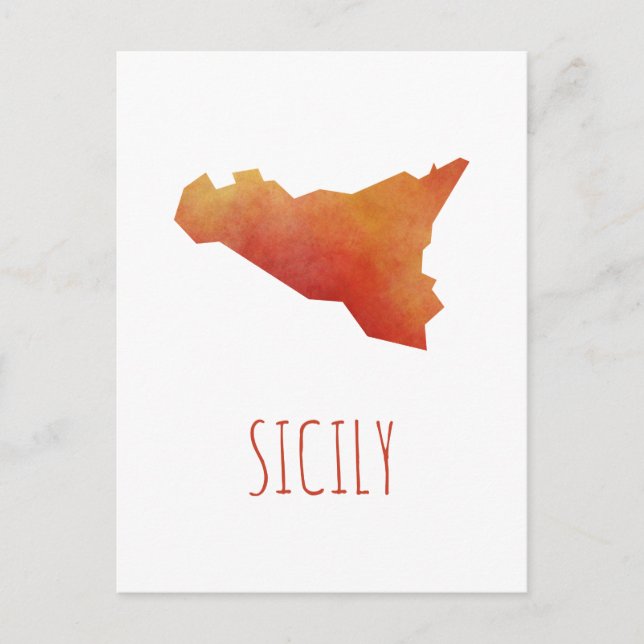 Sicily Karta Vykort (Framsida)