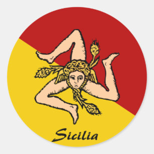 Sicily klistermärkear runt klistermärke