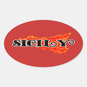 Sicily Ovalt Klistermärke