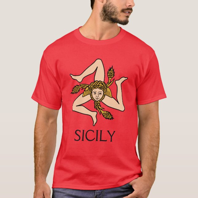 Sicily - Sicilian Triskelion skjorta T-shirt (Framsida)