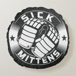 Sick Mittens Hockey Slang Throw Cushion Rund Kudde