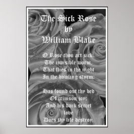 Sick Ro, William Blake, Gothic Rosor Poster