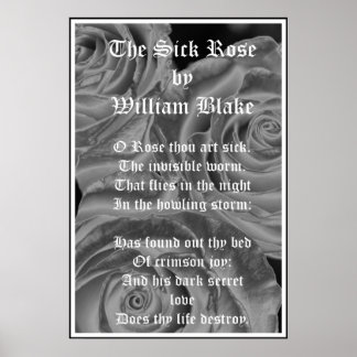 Sick Ro, William Blake, Gothic Rosor Poster