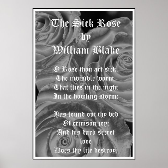 Sick Ro, William Blake, Gothic Rosor Poster (Framsidan)