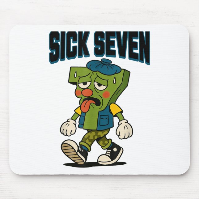 Sick Seven 67 Halloween-kostym för trendig populär Musmatta (Framsidan)