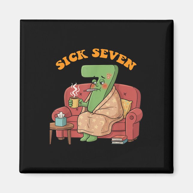 Sick Seven 67 Halloween-kostym Roligt ordspel för  Magnet (Framsidan)