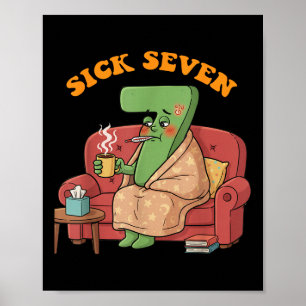 Sick Seven 67 Halloween-kostym Roligt ordspel för Poster
