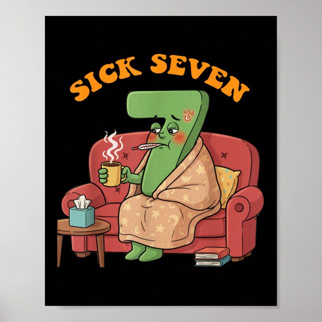 Sick Seven 67 Halloween-kostym Roligt ordspel för  Poster (Framsidan)