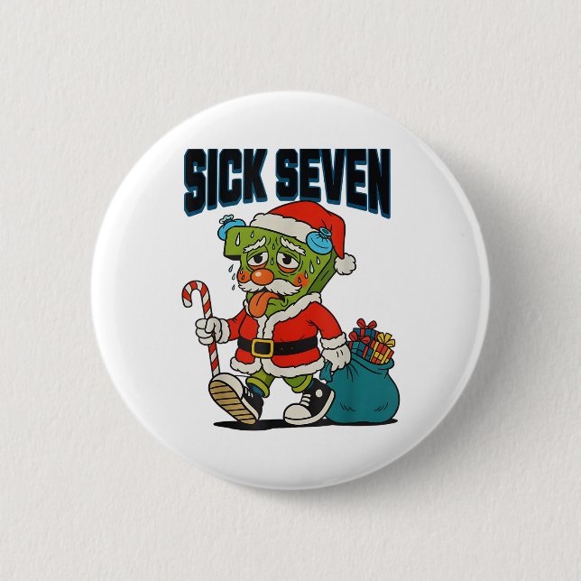 Sick Seven 67 Kostym Rolig Jul Santa Män Ki Knapp (Framsida)