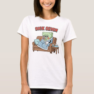 Sick Seven 67 Kostym Roligt Ordlek Design, kostym T Shirt