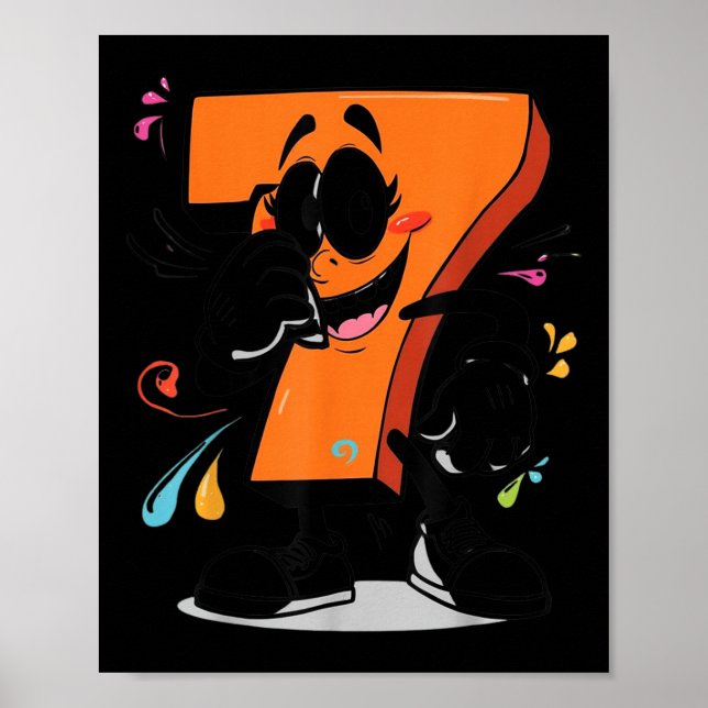 Sick Seven 67 Meme Brainrot Halloween Kostymidé  Poster (Framsidan)