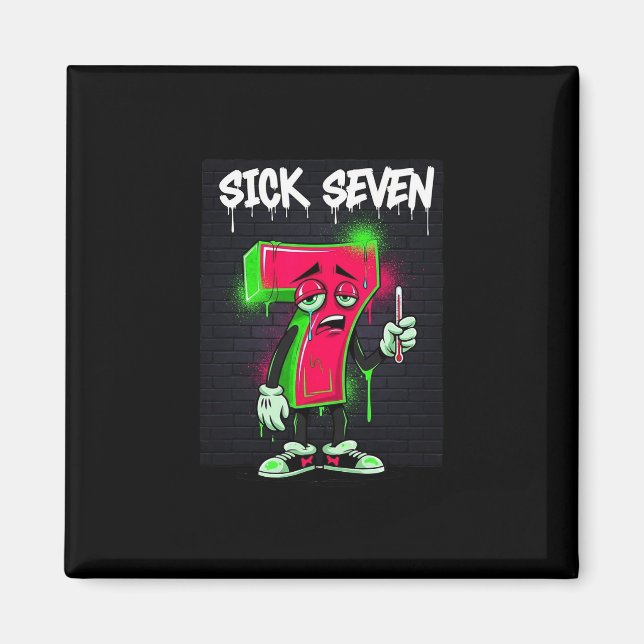Sick Seven 67 Meme Halloween Costume Fun Retro Hum Magnet (Framsidan)