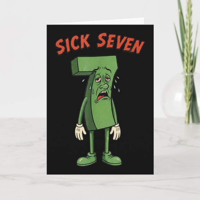 Sick Seven 67 Meme Halloween-kostym Rolig Retro Hu Kort (Framsida)