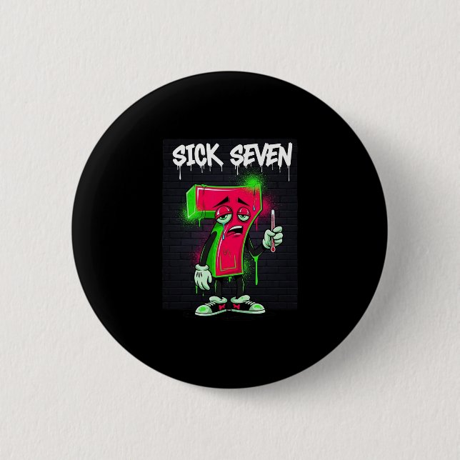 Sick Seven 67 Meme Halloween-kostym Roligt Retro H Knapp (Framsida)