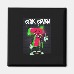 Sick Seven 67 Meme Halloween-kostym Roligt Retro H Magnet