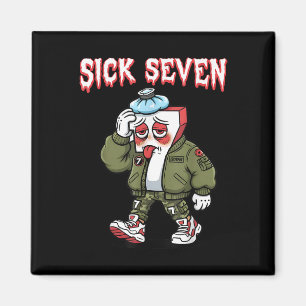 Sick Seven 67 Meme Rolig Gen Alpha Slang Brainrot Magnet