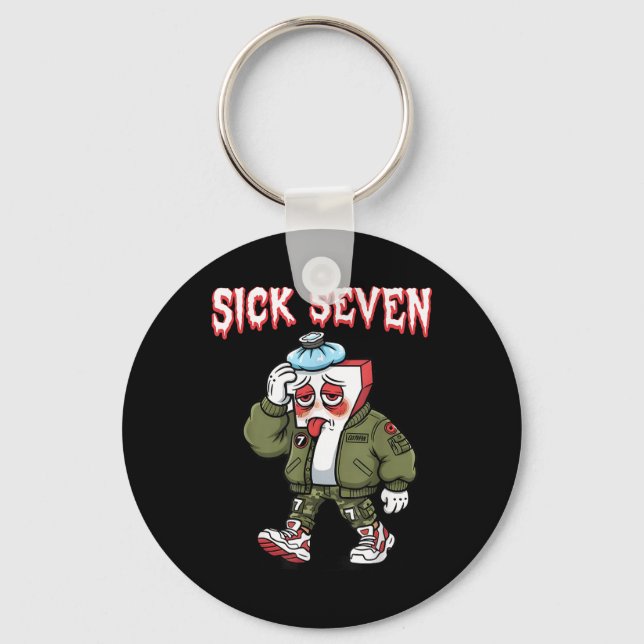 Sick Seven 67 Meme Rolig Gen Alpha Slang Brainrot  Nyckelring (Framsida)
