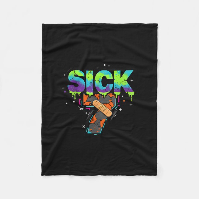 Sick Seven Meme Graffiti Drip Fun Wordplay  Fleecefilt (Framsidan)
