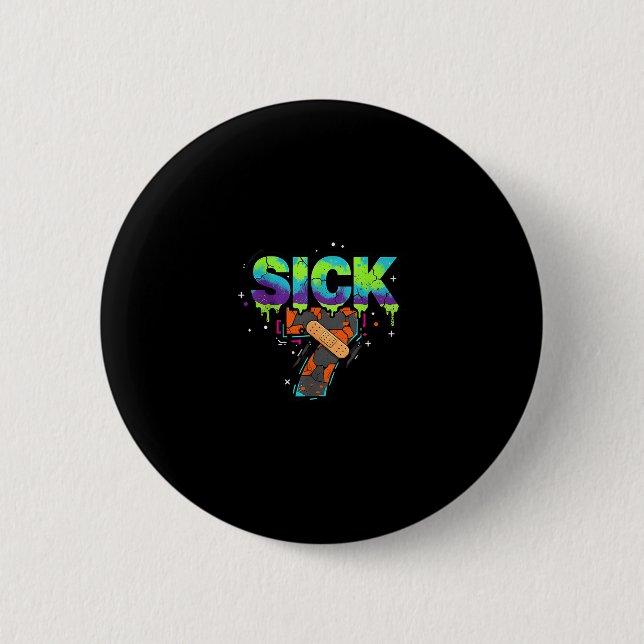 Sick Seven Meme Graffiti Drip Fun Wordplay  Knapp (Framsida)