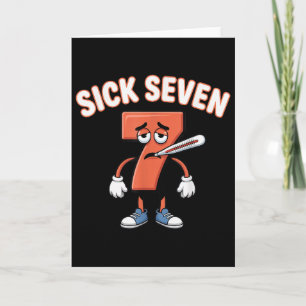Sick Seven Meme T-shirt Six Seven Roligt Ordspel _ Kort