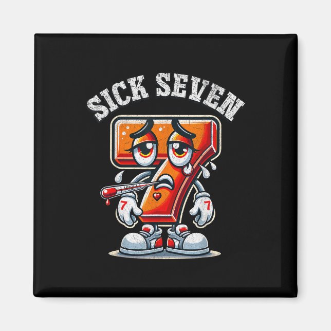 Sick Seven Meme Tee Six Seven Fun Wordplay _1  Magnet (Framsidan)