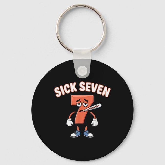 Sick Seven Meme Tee Six Seven Fun Wordplay _3  Nyckelring (Framsida)