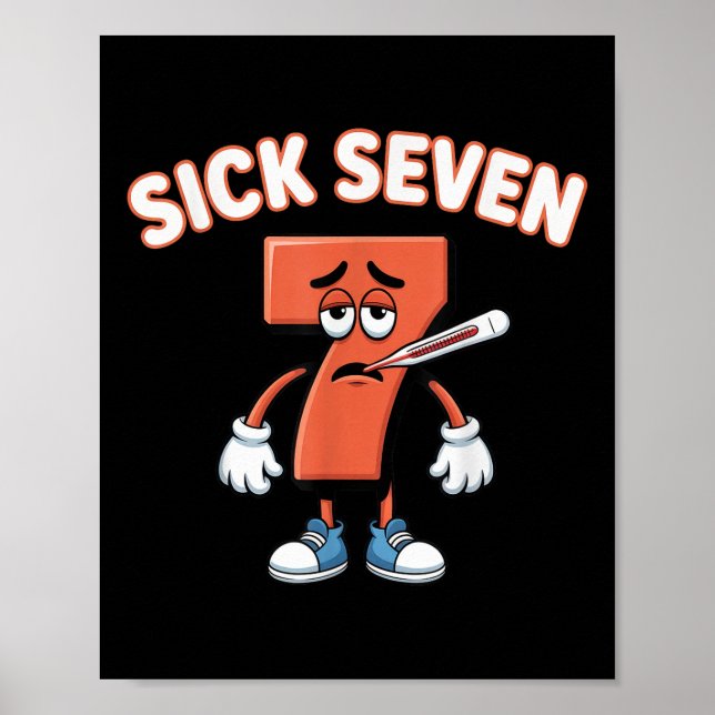 Sick Seven Meme Tee Six Seven Fun Wordplay _4  Poster (Framsidan)