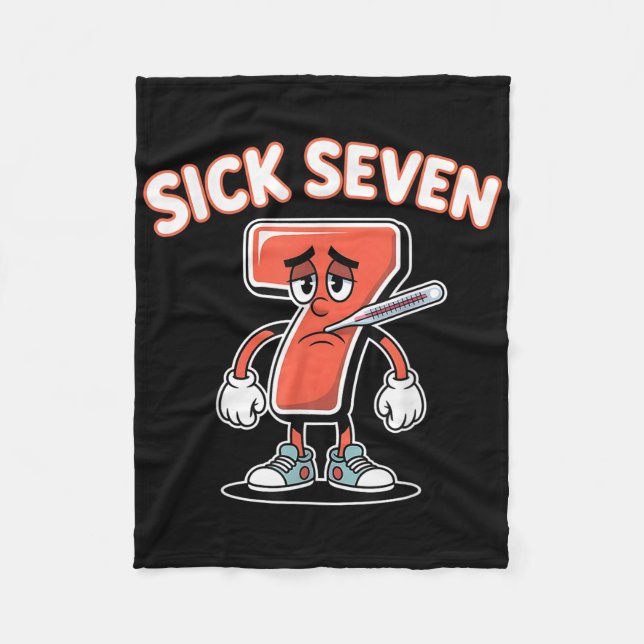 Sick Seven Meme Tee Six Seven Fun Wordplay _5  Fleecefilt (Framsidan)
