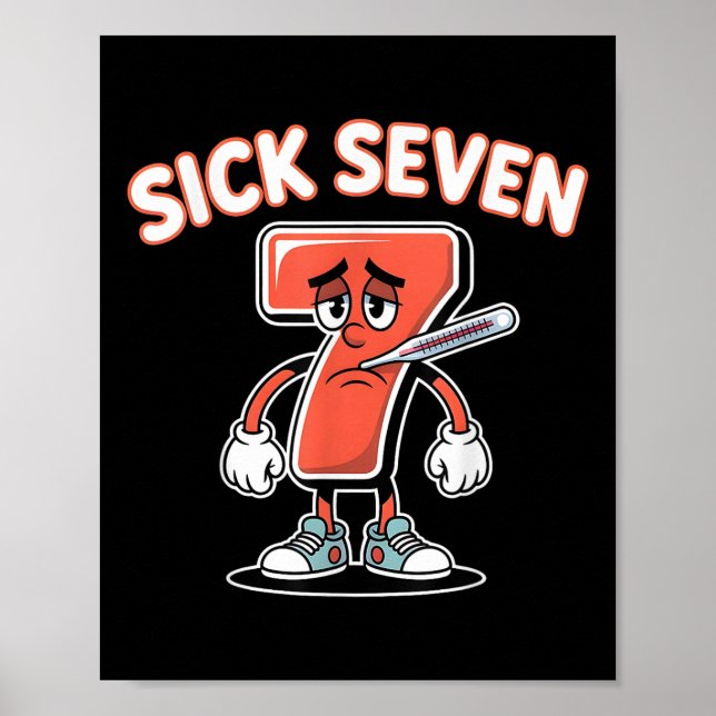 Sick Seven Meme Tee Six Seven Fun Wordplay _5  Poster (Framsidan)