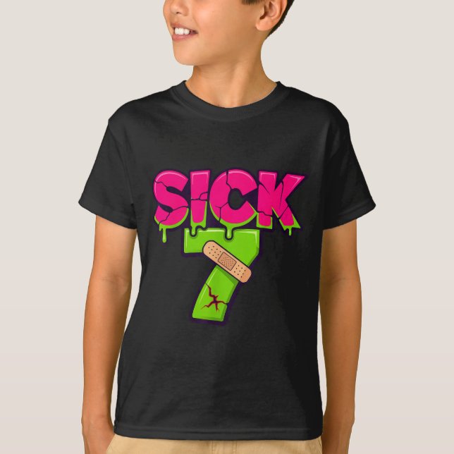 Sick Seven Meme Tee Six Seven Fun Wordplay Drip  (Framsida)