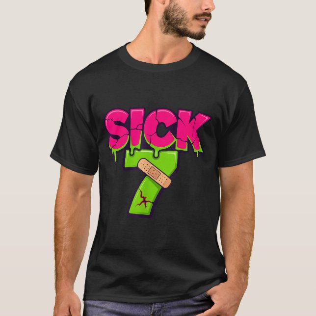 Sick Seven Meme Tee Six Seven Fun Wordplay Drip  (Framsida)