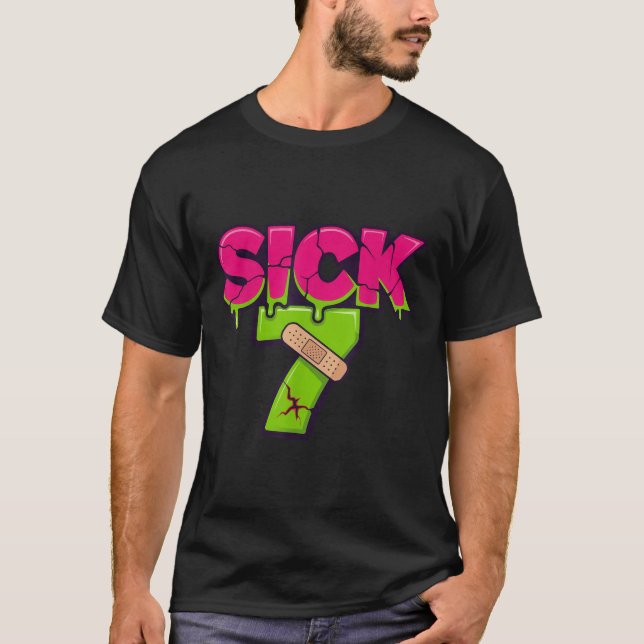 Sick Seven Meme Tee Six Seven Fun Wordplay Drip  (Framsida)